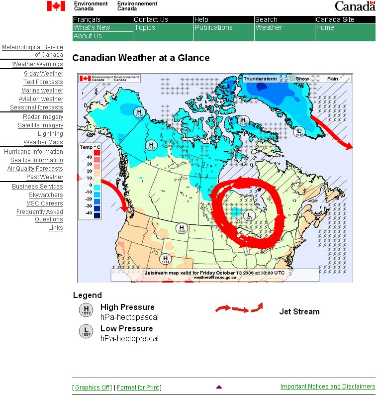 Thoughts On Climate Change 2006   Canadian Jet Stream 2006 10 12 